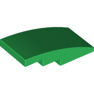 Lego kostka (kostička) 4x2 zakulacená zakřivená, zelená (6100244)